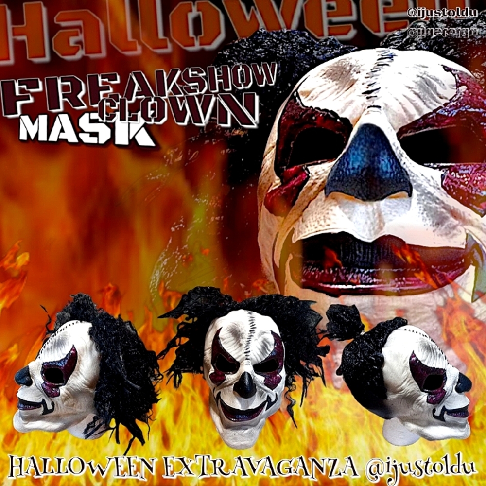Halloween Cosplay Costume Event | Freakshow Clown Mask | High Quality Prof Grade